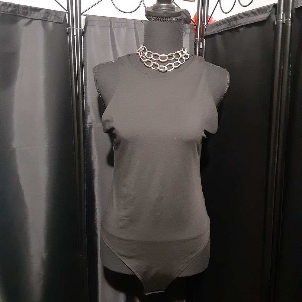 ReoRia Black Sleeveless Bodysuit Women's Size Large Femiine